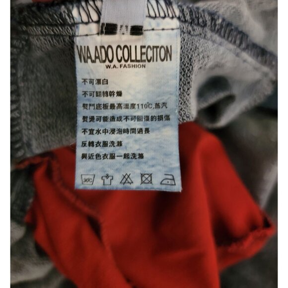 Womens Wa.ado Collection Denim Blue Sweatshirt With Red Accents & Pockets - Picture 6 of 7